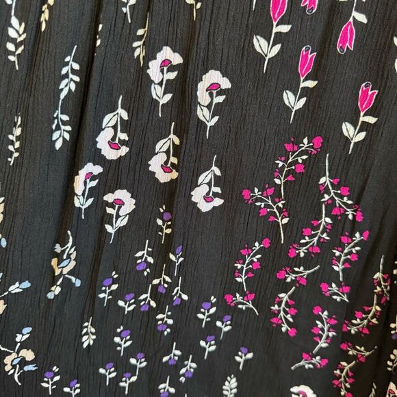 Plus Size Tunic Top Blouse Shirt Size Crochet Trim Y Neck Dark Floral 18-20 1X - Picture 5 of 12